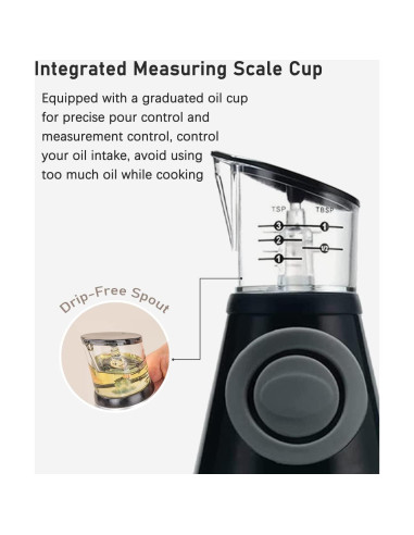 Botella dispensadora de aceite KITLAB 500ml vidrio negro