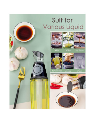 Botella dispensadora de aceite KITLAB 500ml vidrio negro