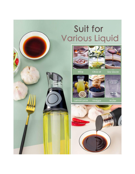 Botella dispensadora de aceite KITLAB 500ml vidrio negro