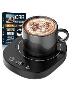 Calentador de Tazas Eléctrico Negro con Pantalla LED y Temporizador