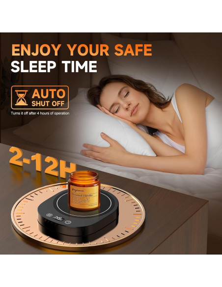 Calentador de Tazas Eléctrico Negro con Pantalla LED y Temporizador