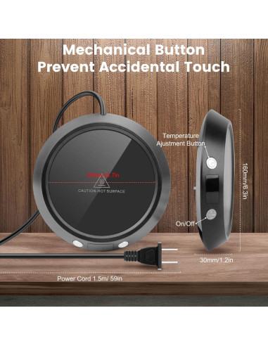 Calentador de Tazas Clinuse 50W Negro con Apagado Automático