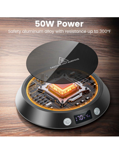 Calentador de Tazas Clinuse 50W Negro con Apagado Automático