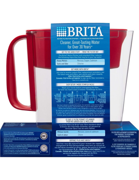 Jarra de Filtro de Agua Brita Metro 6 Tazas Libre BPA