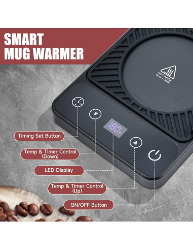 Calentador de Tazas Eléctrico Cafzed 30W Negro con Temporizador