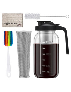 Jarra de Café Frío Heyglee 1.89L con Filtro Acero Inoxidable