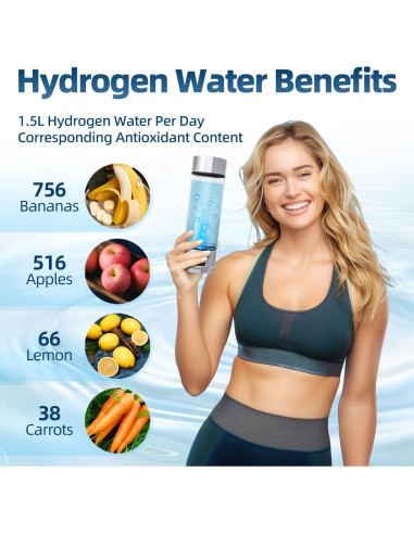 Generador de Agua de Hidrógeno Curety 1500ppb Portátil