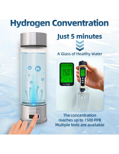 Generador de Agua de Hidrógeno Curety 1500ppb Portátil