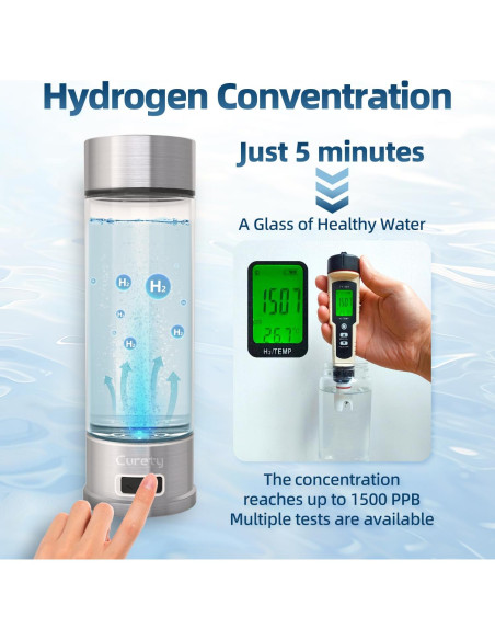 Generador de Agua de Hidrógeno Curety 1500ppb Portátil