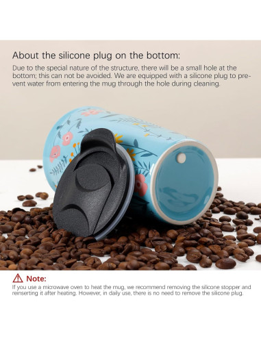 Taza de Viaje Cerámica ANTIS'S HOME 285 ml Floral Azul