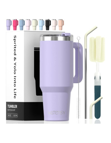 Taza aislada de acero inoxidable WATERSY 1.18L púrpura