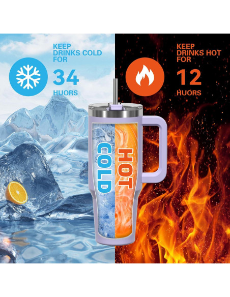 Taza aislada de acero inoxidable WATERSY 1.18L púrpura