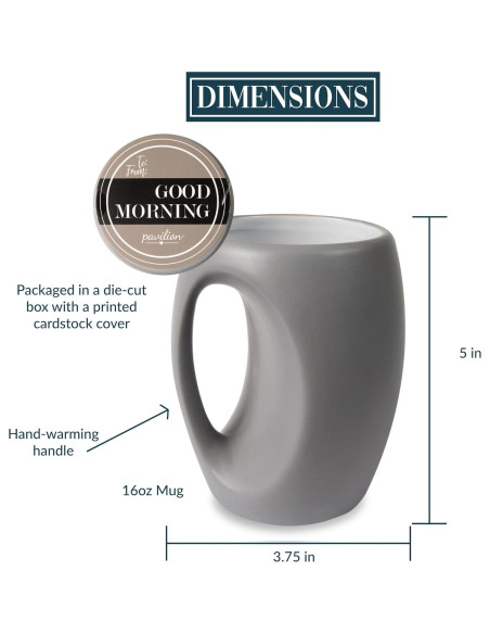 Taza Calentadora de Manos Pavilion Gift 16 oz Gris Esposo