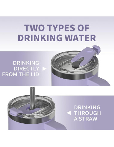 Taza aislada de acero inoxidable WATERSY 1.18L púrpura