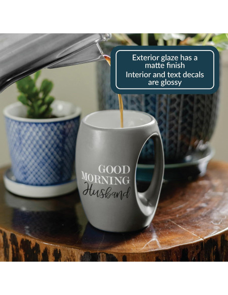 Taza Calentadora de Manos Pavilion Gift 16 oz Gris Esposo