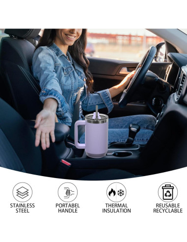 Taza aislada de acero inoxidable WATERSY 1.18L púrpura