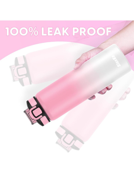 Botella de Agua Aislada SLUXKE 24oz Acero Inoxidable Rosa