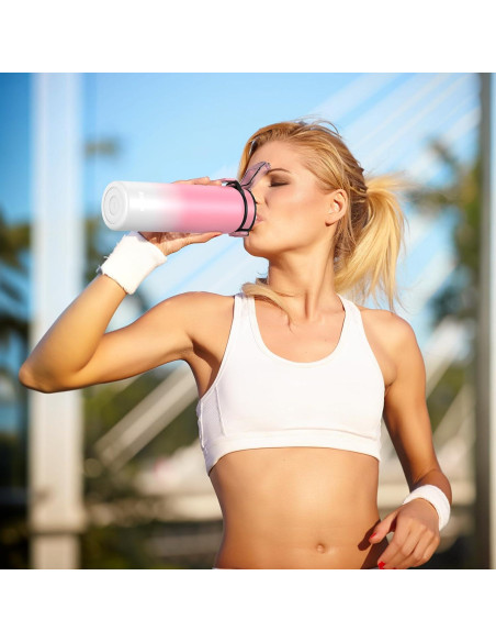 Botella de Agua Aislada SLUXKE 24oz Acero Inoxidable Rosa