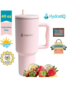 Vaso Térmico HydratiQ Ultima 40 oz Rosa Aislado a Prueba de Fugas 2