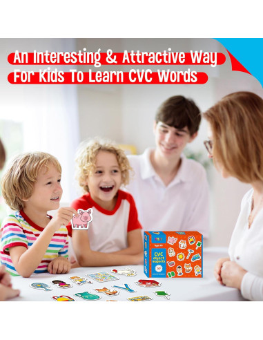 50 Imanes de Objetos CVC SpriteGru para Aprendizaje Infantil