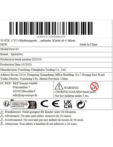 50 Imanes de Objetos CVC SpriteGru para Aprendizaje Infantil