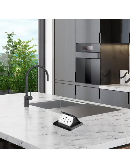 Kit de Enchufe Eléctrico Empotrado Vagueior 20A Negro - 2 Paquete