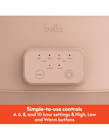 Cocinero Lento Programable BELLA 6 Qt Cerámico Antiadherente