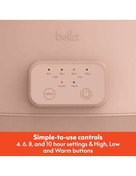 Cocinero Lento Programable BELLA 6 Qt Cerámico Antiadherente