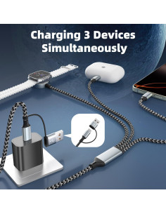 Cable de Carga Multi 3 en 2 MPATIBY 1.52m para iWatch y iPhone 2