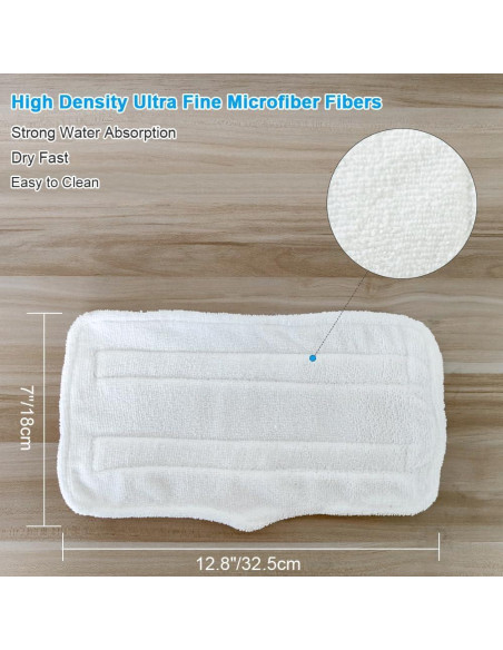 Almohadillas de Vapor Fushing 7 Pcs Microfibra Lavables para Mopas Shark