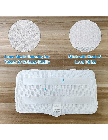 Almohadillas de Vapor Fushing 7 Pcs Microfibra Lavables para Mopas Shark