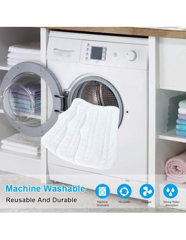 Almohadillas de Vapor Fushing 7 Pcs Microfibra Lavables para Mopas Shark