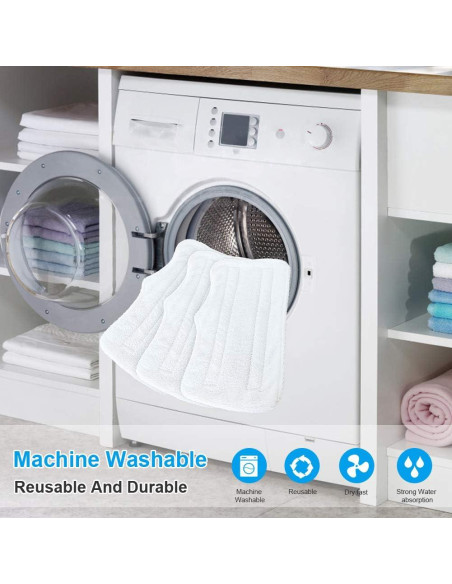 Almohadillas de Vapor Fushing 7 Pcs Microfibra Lavables para Mopas Shark