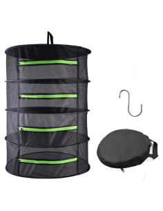 Secador de Hierbas Plegable HYDGOOHO 4 Capas 61 cm Negro