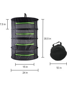 Secador de Hierbas Plegable HYDGOOHO 4 Capas 61 cm Negro 2