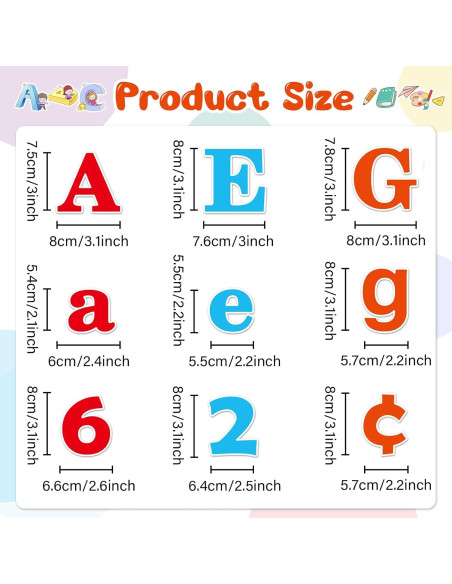 81 Piezas Letras Magnéticas Coloridas Wiooffen para Tablero