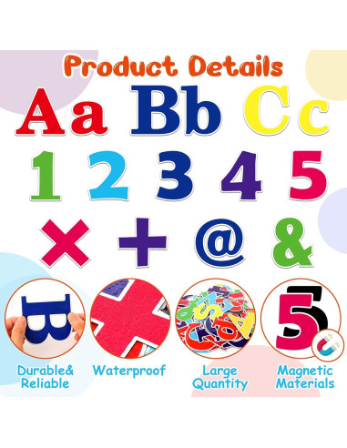 81 Piezas Letras Magnéticas Coloridas Wiooffen para Tablero