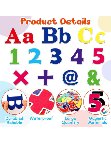 81 Piezas Letras Magnéticas Coloridas Wiooffen para Tablero