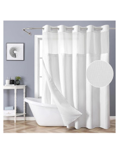 Cortina de Ducha Blanca Texturizada Cadahope 180x188 cm