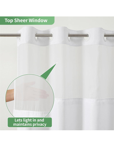 Cortina de Ducha Blanca Texturizada Cadahope 180x188 cm