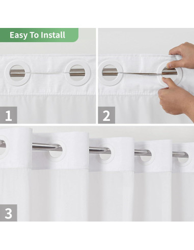 Cortina de Ducha Blanca Texturizada Cadahope 180x188 cm