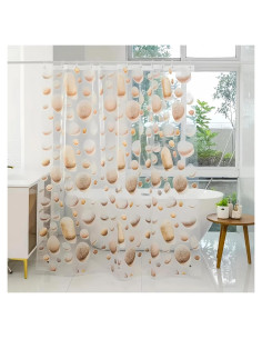 Cortina de Ducha CAPQL 182x182cm Piedras Amarillas Impermeable