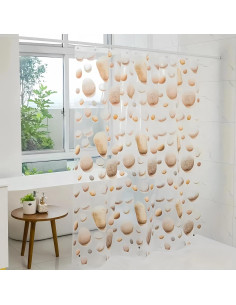 Cortina de Ducha CAPQL 182x182cm Piedras Amarillas Impermeable 2