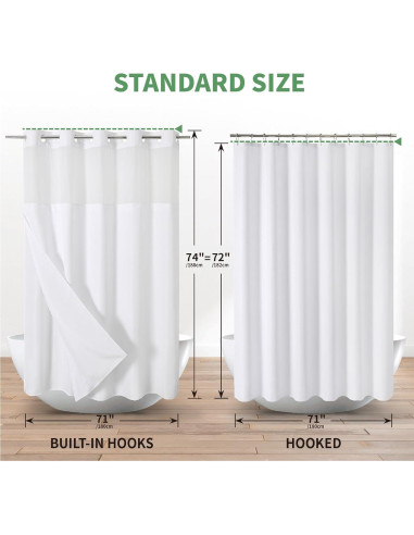 Cortina de Ducha Blanca Texturizada Cadahope 180x188 cm