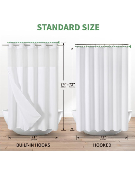 Cortina de Ducha Blanca Texturizada Cadahope 180x188 cm