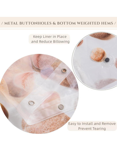 Cortina de Ducha CAPQL 182x182cm Piedras Amarillas Impermeable