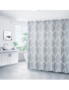 Cortina de Ducha Gris Gelbchu 182.88x182.88 cm Impermeable 2