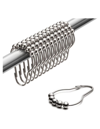 Anillas de Cortina de Ducha Uigos - Acero Inoxidable, Juego de 12