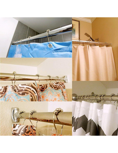 Anillas de Cortina de Ducha Uigos - Acero Inoxidable, Juego de 12