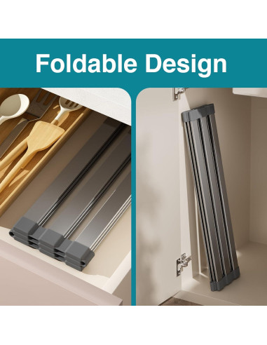 Escurridor de Platos Plegable Aluminio Gris Mate 45 x 34 cm